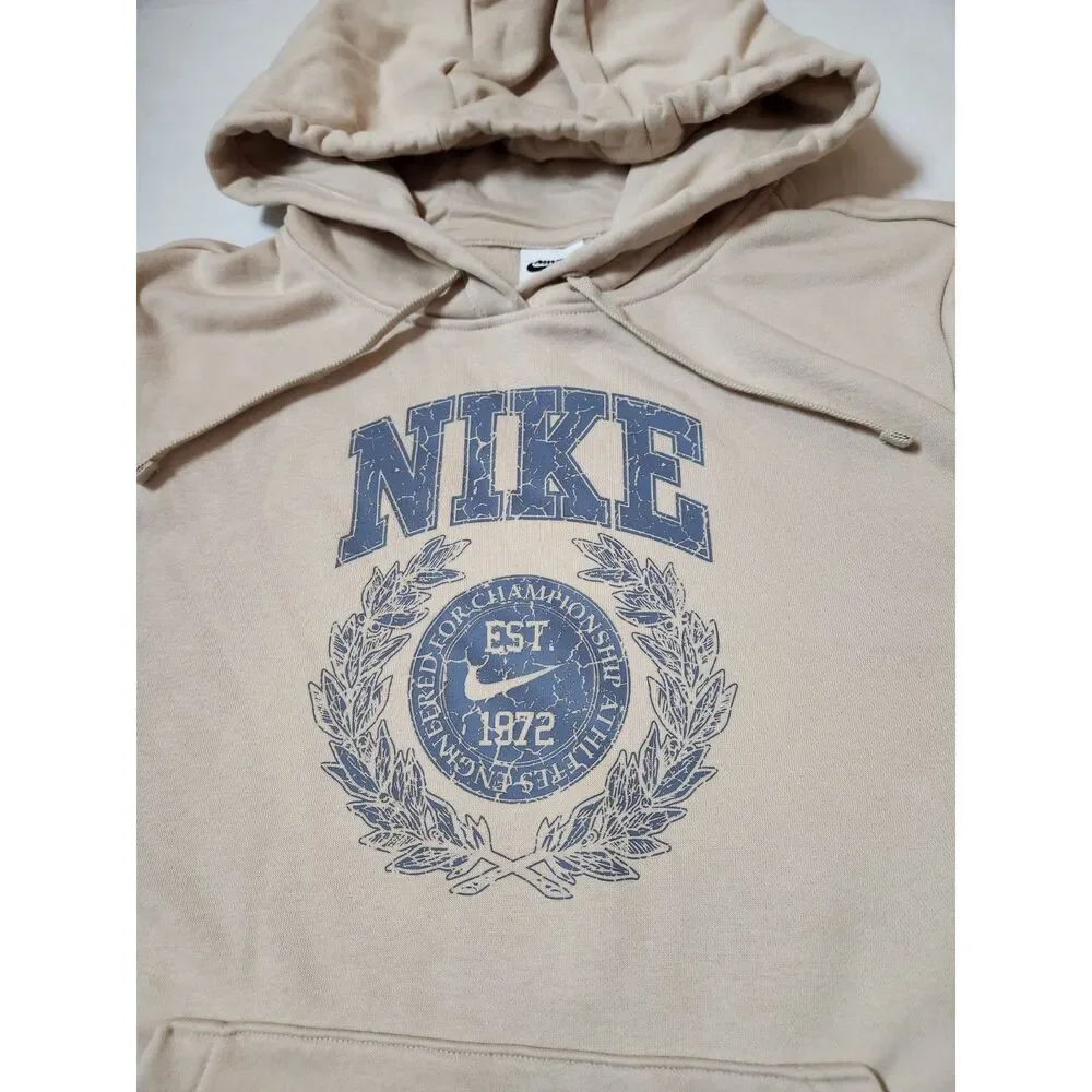 Nike Women’s Large Hoodie Beige Championship Athletics 1972